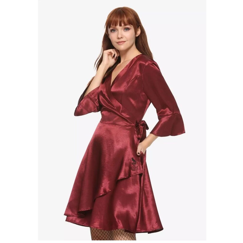 Fantastic Beasts Crimes Of Grindelwald Leta Lestrange Wrap Dress M Raven Red